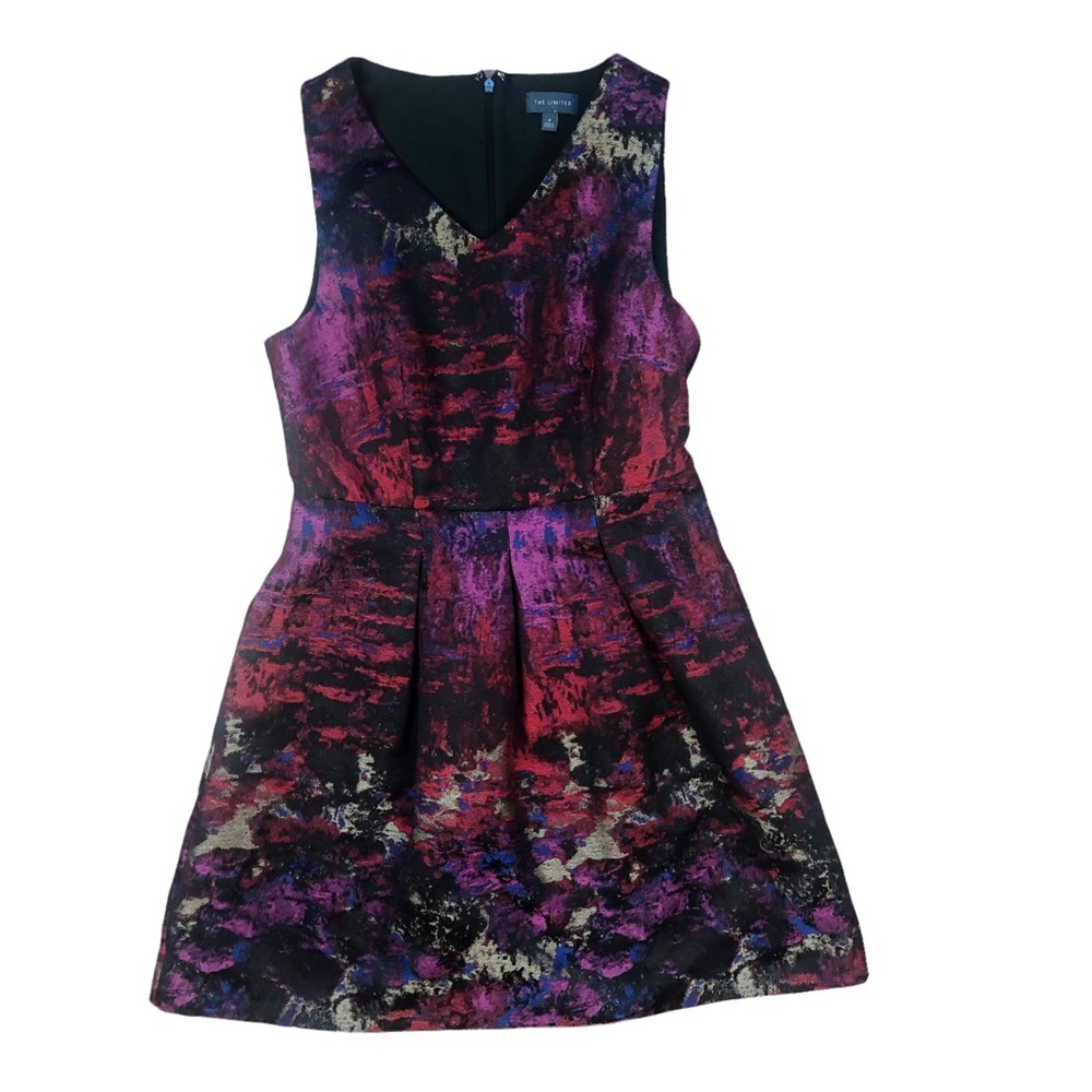 The Limited Sleeveless Dress Black Red Purple 4